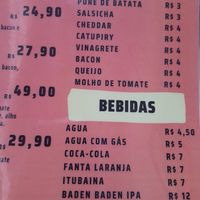 Opções de bebidas at Namas Dog in Sao Paulo