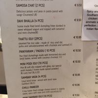 Vegetarian and vegan starters at Southern Spices in Sandyford