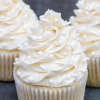 Vegan and gluten free vanilla cupcakes with dairy free vanilla icing. at Sweet Bites Bakery in Mauldin