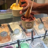 Dark chocolate and mango at Tiffany's Gelateria in Valletta