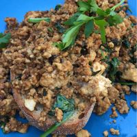 Tofu Scramble with a gorgeous sweet Kecap Manis sauce giving it a delectable sweet and savoury mix. at Earthly Pleasures Cafe in Belgrave