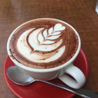 Hot chocolate with soy milk at Earthly Pleasures Cafe in Belgrave