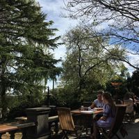Outside seating at Earthly Pleasures Cafe in Belgrave