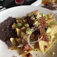 soy chorizo chilaquiles  at Alebrije in Kamuela
