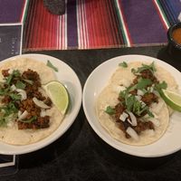 Soyrizo street tacos with salsa roja  at Alebrije in Kamuela