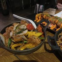 Black bean tofu   at Mans Market in Leeds