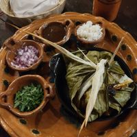 Vegetarian mixiote at La Perla in Playa Del Carmen