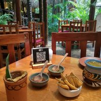 Restaurant and tortilla chips at La Perla in Playa Del Carmen