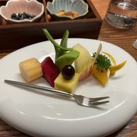 Fruit platter   at Ziputi Vegetarian Restaurant in Beijing
