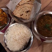 Potatoes & cauliflower and curry with chickpeas  at Chakra in Tallinn