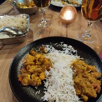 Aloo gobi & the eggplant dish at Chakra in Tallinn