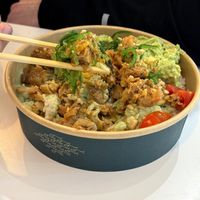 Tofu veggie poke bowl at Tasty Poke Bar in Valencia