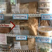 The to-go cooler at Good Tern Co-Op, filled with plenty of vegan options at Good Tern Co-op Cafe in Rockland