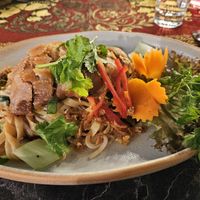 Fried rice-noodles with vegan duck & Pak Choi vegetables at JAY by Sila Thai in Dusseldorf
