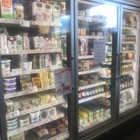 All vegan cooler section at Good Tern Natural Foods Co-op in Rockland
