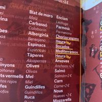 Chorizo and Bocados (Heura) were in the menu, but they didn’t had any.  at Pizza Stick in Puigcerda