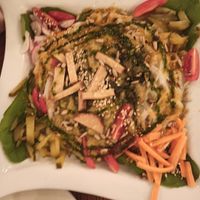 Rice noodles with zucchini sauce at Maitri-vegan&glutenfree in Poznan