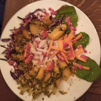 Potatoes with hummus at Maitri-vegan&glutenfree in Poznan