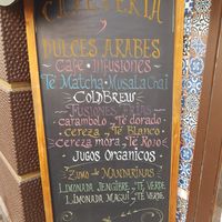 Drinks menu at Amira Cafetaria Culturale Palestina in Santiago