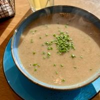Brezel-Pilz- Suppe & Limo  at Café Poco in Speyer