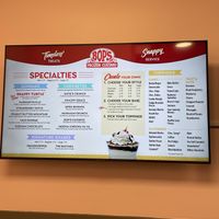 Menu showing vegan options   at Bop's Frozen Custard in Mobile
