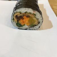 fried tofu gimbap after I ate most of it  at Food Café Kimbab Heaven Sinsa Branch - 푸드카페김밥천국 신사점 in Seoul