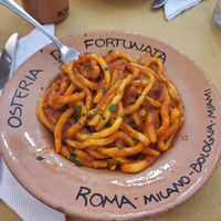 Arrabiata at Osteria da Fortunata in Rome