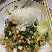 Tofu larb  at Family Bakery in Nong Khiaw