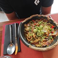 Vegan stir fry Peru/China fusion at Warapu Street Food in Tenerife
