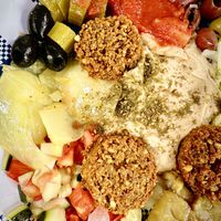 Falafel plate  at Lea's Falafelhaus in New Haven