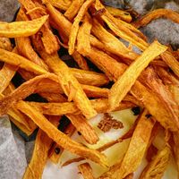 Sweet potato fries.  at Lea's Falafelhaus in New Haven