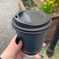 Oat latte  at Bean Theory in Cambridge