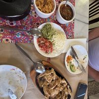 A feast with vegan cheese and chicken    at Mexican Vlend in A Coruna