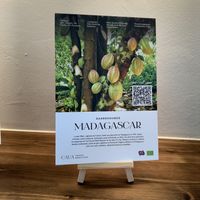 Description of cacao  at CAUA Cacao Roasters in Barcelona