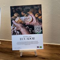 Description of cacao  at CAUA Cacao Roasters in Barcelona