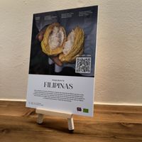 Description of cacao  at CAUA Cacao Roasters in Barcelona