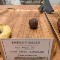And the same disgusting, sad ball, they really cater to vegans! at CAUA Cacao Roasters in Barcelona