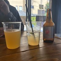 Great beer and non alcoholic ginger soda  at Coffee Camp in Hakone