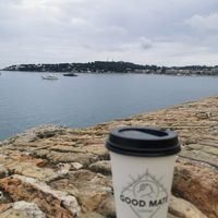 Great Cappuccino, great view at Good Mate  in Antibes