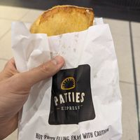 Vegan pattie at Patties Express in Toronto