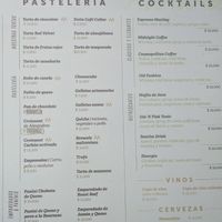 Menu at Café Cultor in Bogota