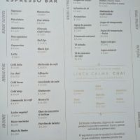 Menu at Café Cultor in Bogota