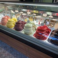 Row of vegan flavors all up front  at Anita Gelato in Queenstown