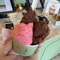 Chocolate & Raspberry Gelato   at Anita Gelato in Queenstown