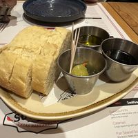 Bread and great olives oil  at So Salsa in Liverpool