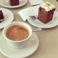 amazing vegan carrot cake and long black at Sterling Espresso Bar in Port Fairy
