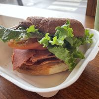 Vegan BLT on gluten free bagel ($3.50 up charge)  at Rivers & Roads Cafe in Chicago