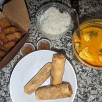 Curry Thai, Spring Rolls and Tofu Nuggets at SukhoTHAI  in Toronto