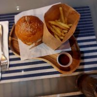 Vegan burger at Odyssey Mediterranean in Koh Phayam