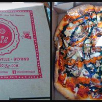 V for Vegan pie at Two Boots Pizza in Jersey City